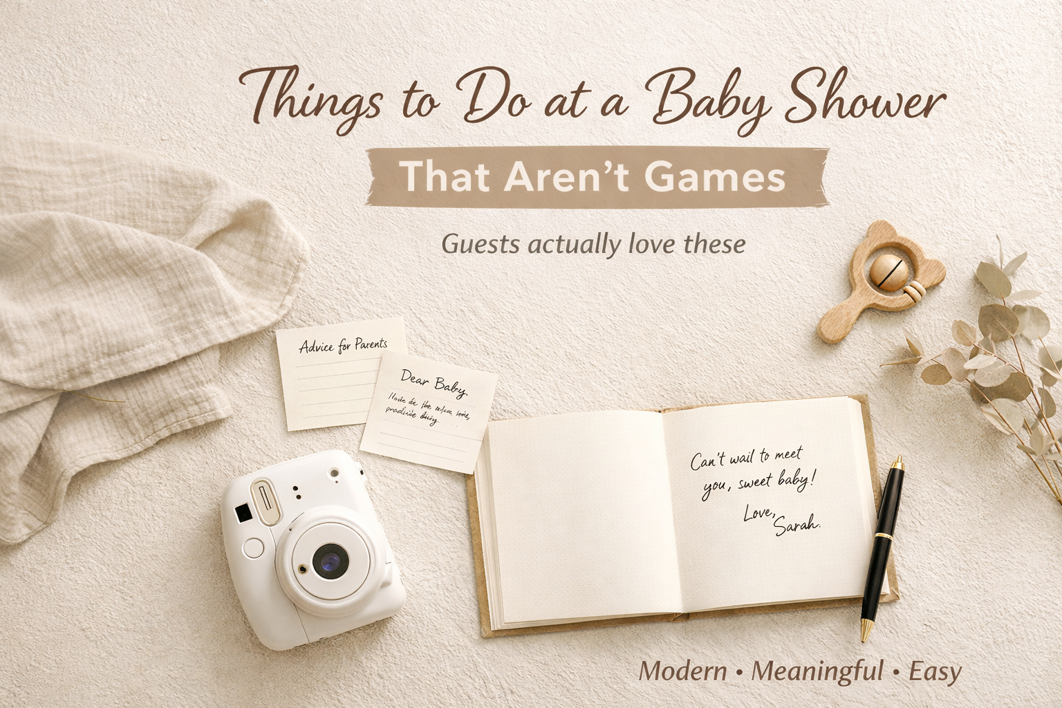 Things to at a baby shower that aren't games