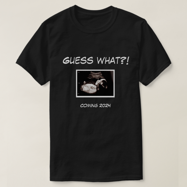 Customizable Pregnancy Announcement Shirt for Dad with Ultrasound Photo