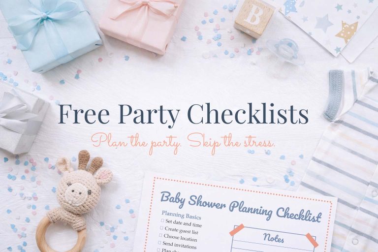 Free Party Checklists (Instant Download): Baby Shower & Birthday Party