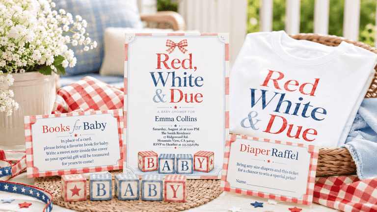 Red, White & Due Baby Shower Ideas for a 4th of July Baby Shower