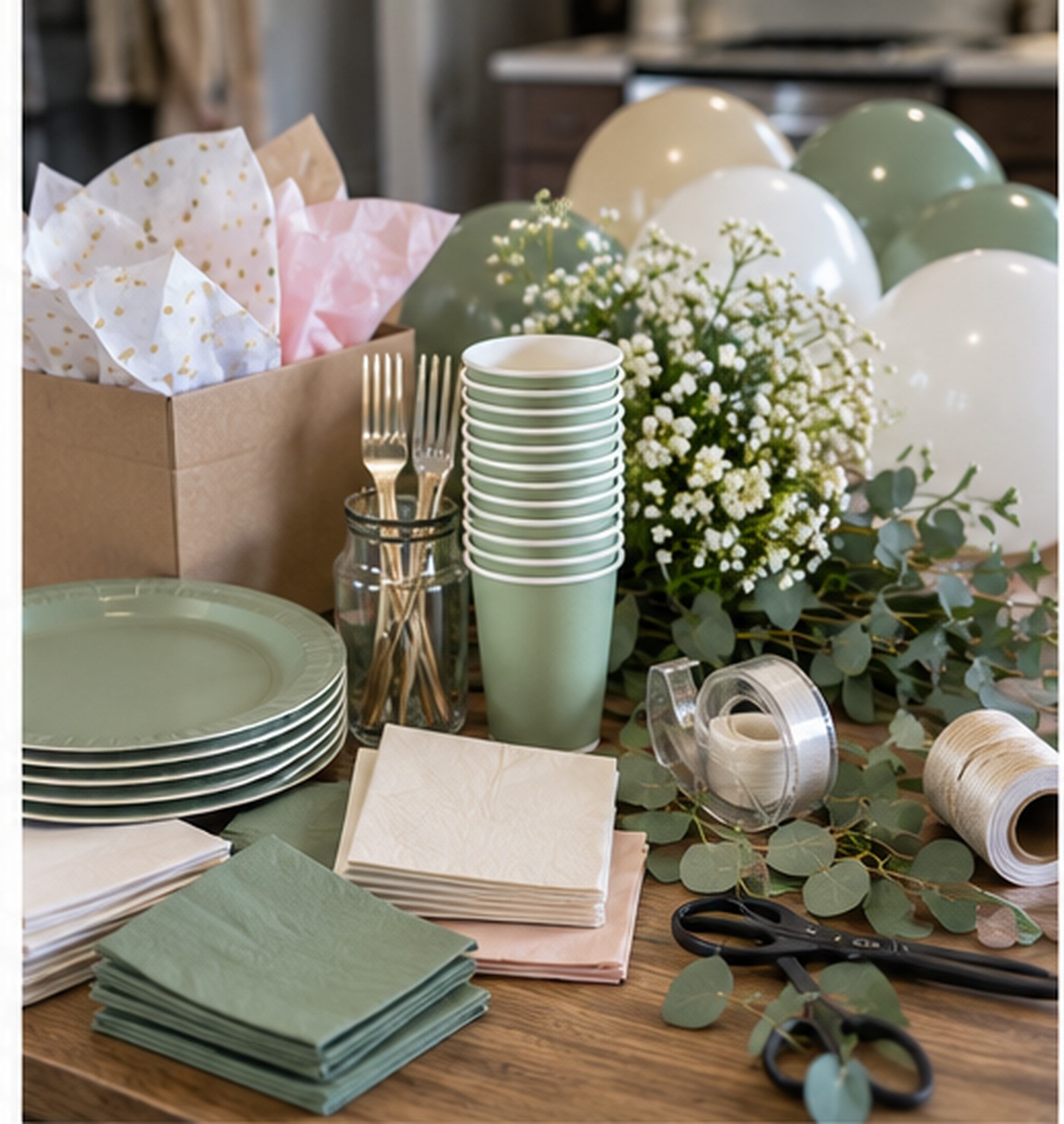 Last-minute baby shower supplies ready for quick setup
